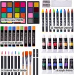 175 Piece Deluxe Art Set with 2 Drawing Pads, Acrylic Paints,Crayons,Colored Pencils,Paint Set in Wooden Case,Professional Art Kit,Art Supplies for Adults,Teens and Artist,Paint Supplies - Image 2
